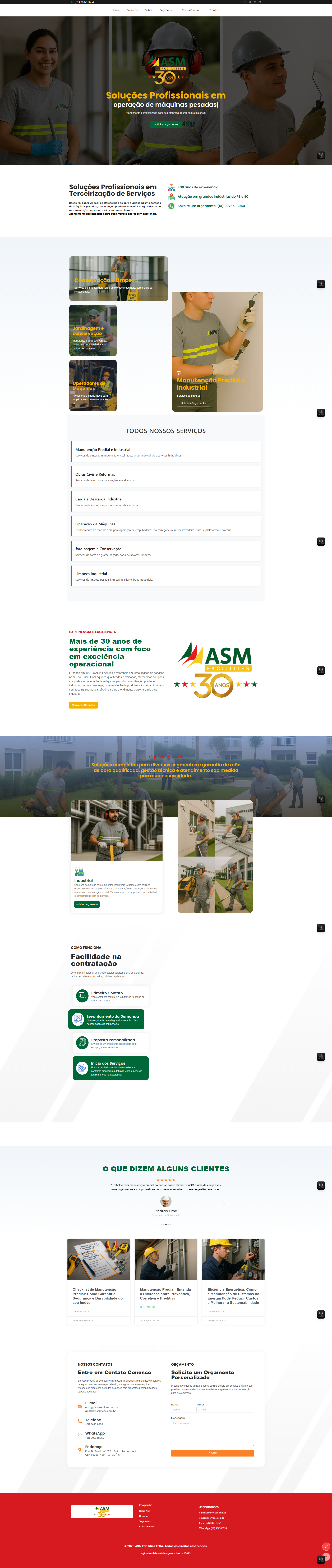Site ASM Facilities - Projeto Agência Diehlwebdesigner - Criação de Site Profissional